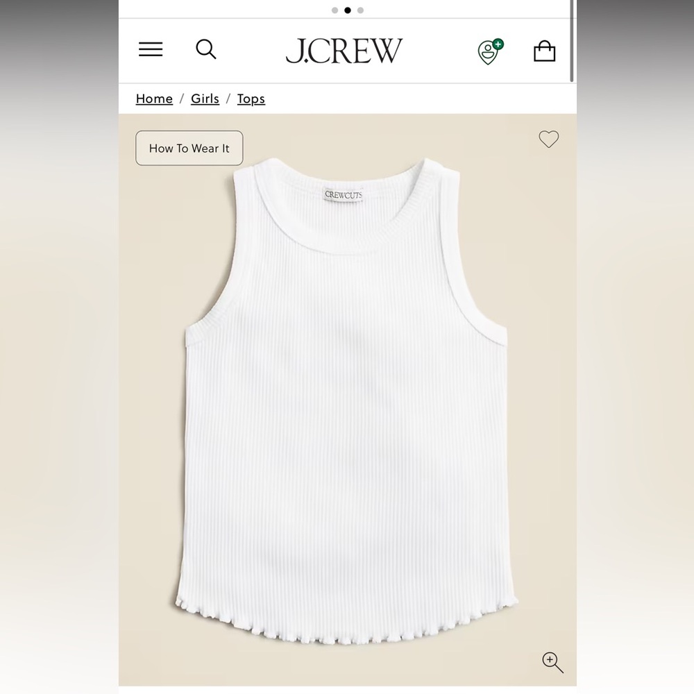 Crewcuts Classic White Tank Top for Kids